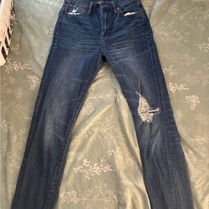 Madewell Dark Blue Distressed Perfect Jeans